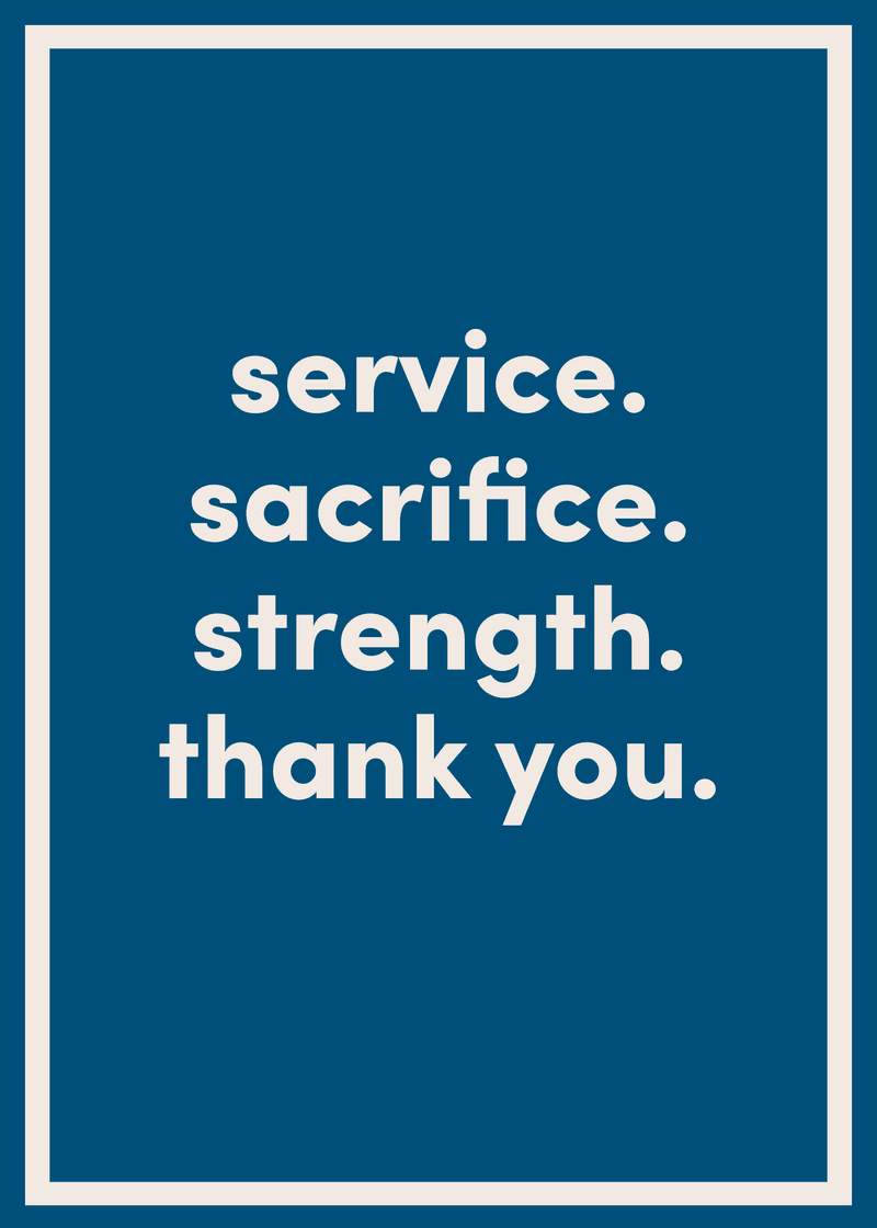 Thank You For Your Sacrifice Greeting Card H2