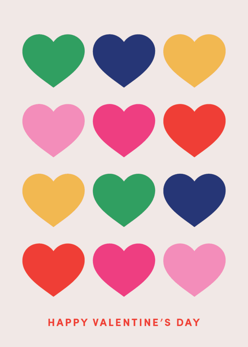Hearts Greeting Card X5
