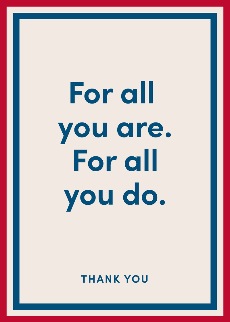 Thank You For All You Do Greeting Card T4
