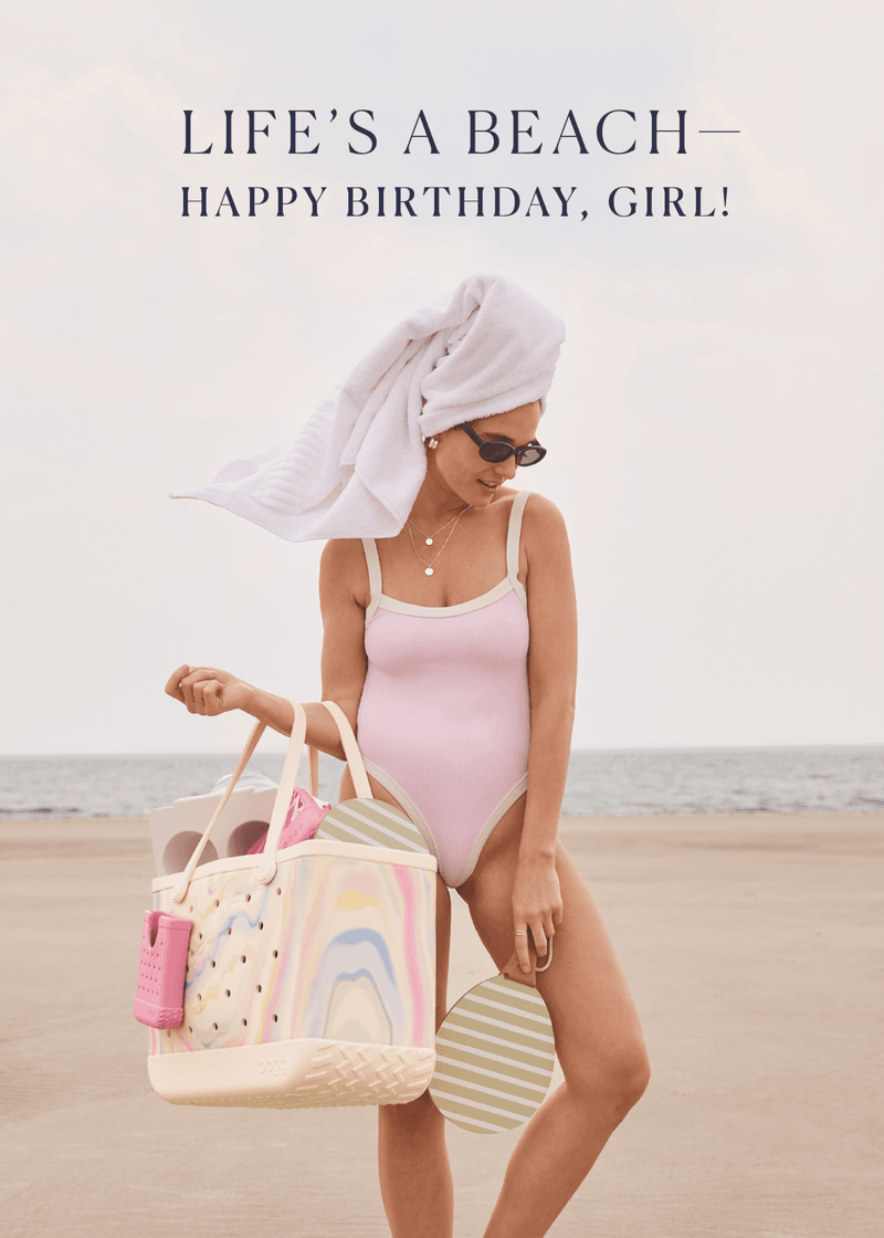 Happy Birthday Beach Greeting Card Q8