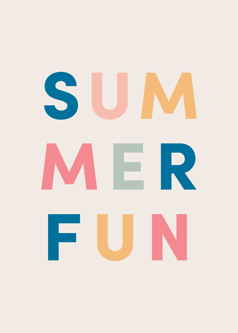Summer Fun Greeting Card X3
