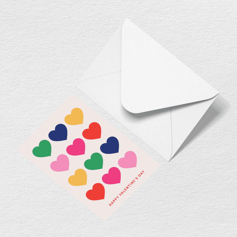 Hearts Greeting Card X5