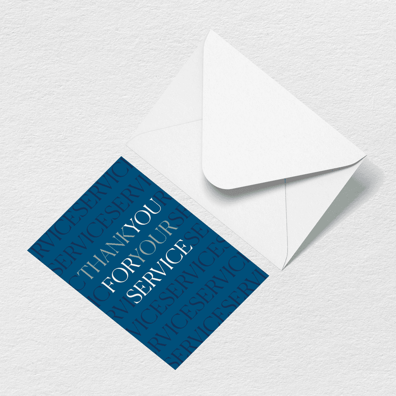 Thank You For Your Service Greeting Card M4